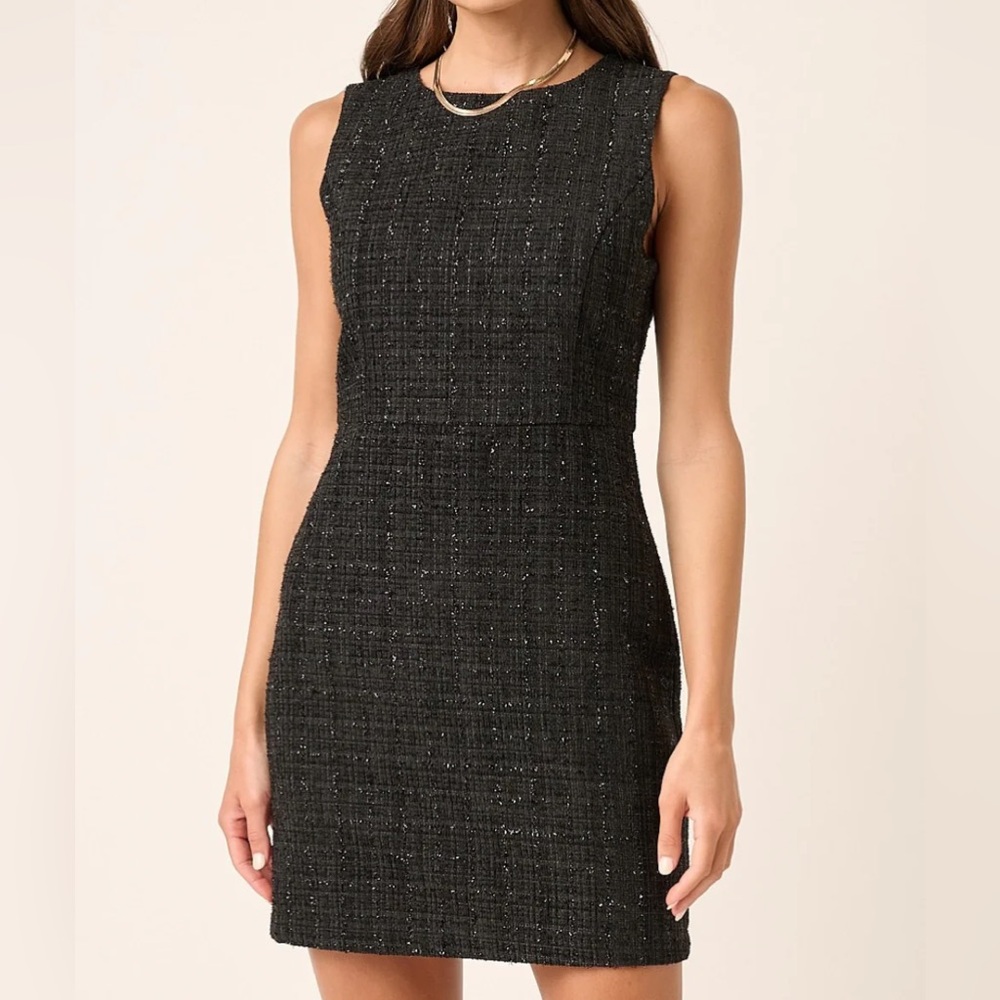 Nanette Lepore Black Tweed Sleeveless Dress